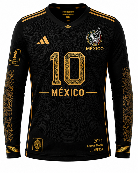 MÉXICO X NEGRO ORO — MANGA LARGA