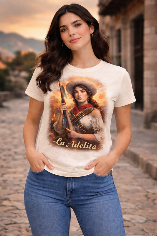 Playera marfil de luxe La Adelita