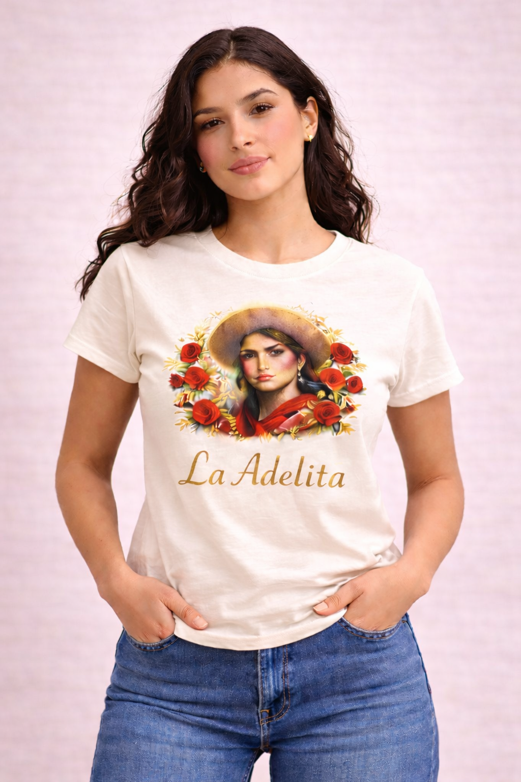 Playera marfil La Adelita