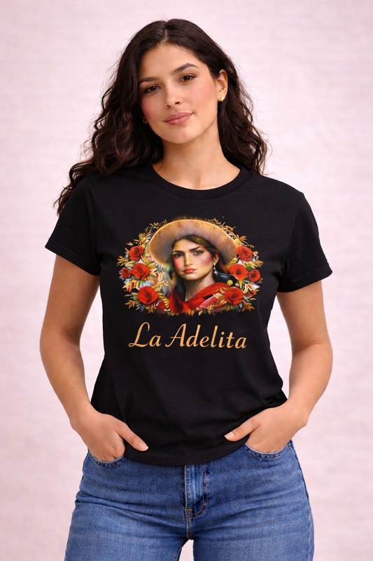 Playera negra La Adelita