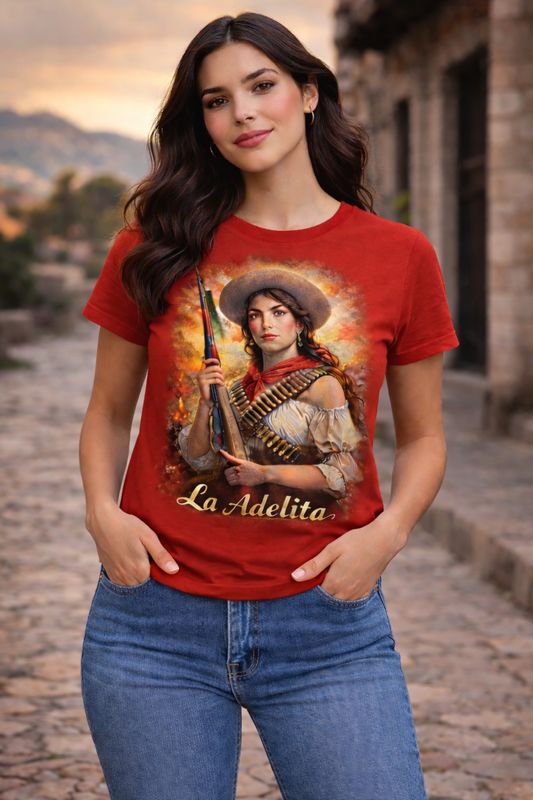 Playera roja de luxe La Adelita